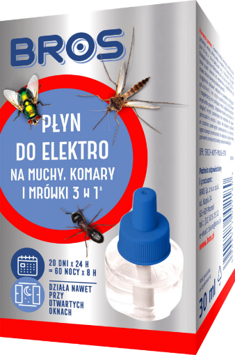Obrazek BROS PŁYN DO ELEKTRO NA MUCHY 3w1 zapas 